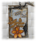 Minis cartes en duo scrap&eacute;es alt&eacute;r&eacute;es, r&eacute;tro, sur fond gris et fleur orange "Pour toi de moi"