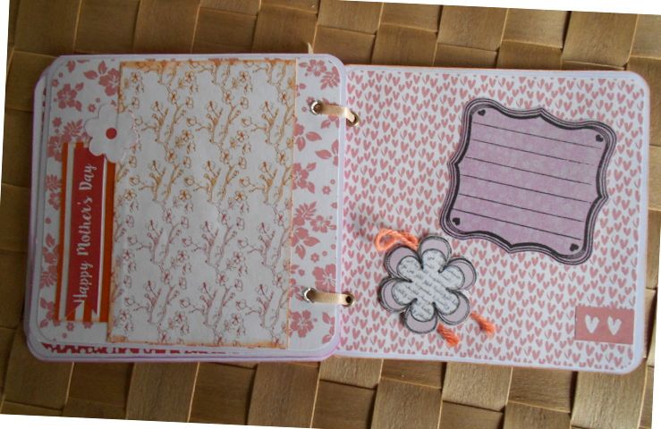 Porte-photos images scrap&eacute; rose orange &agrave; compl&eacute;ter "Best mum ever"