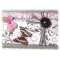 Remerciement toutes occasions carte tag shabby r&eacute;tro tons gris rose lien tissu 
