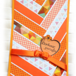 Carte instant "bonheur &agrave; partager" type chevrons aux couleurs "Orangeade" pour &eacute;gayer la vie de couleurs 