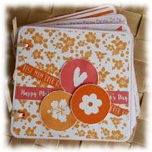 Porte-photos images scrap&eacute; rose orange &agrave; compl&eacute;ter "Best mum ever"