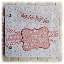 Mini album photos &agrave; compl&eacute;ter "Moments Magiques" tons rose/orange