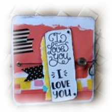 Mini album Amoureux "I Love You" imprim&eacute;s flashy bleu orange jaune rose noir