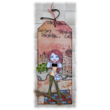 Tag de collection pour offrir de l'original &agrave; d&eacute;placer au long d'un bon bouquin style boho ros&acirc;tre orang&eacute; noir