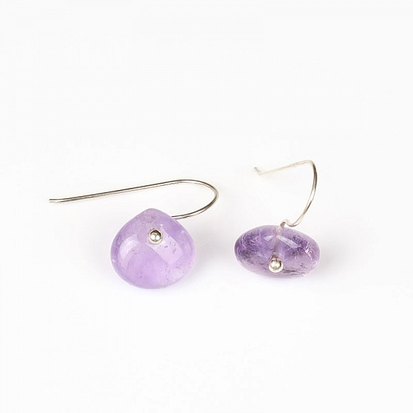 Boucles d'Oreilles Discr&egrave;te Am&eacute;thyste