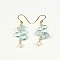 Boucles d'oreilles hippie chic en pierres bleues et perles.