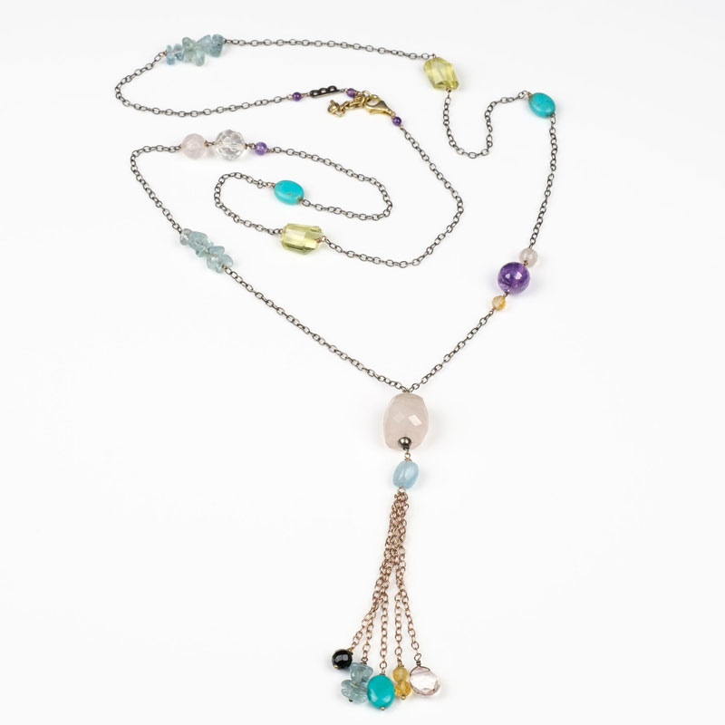 Sautoir Pi&egrave;ce Unique Boh&egrave;me Pastel n&deg;2
