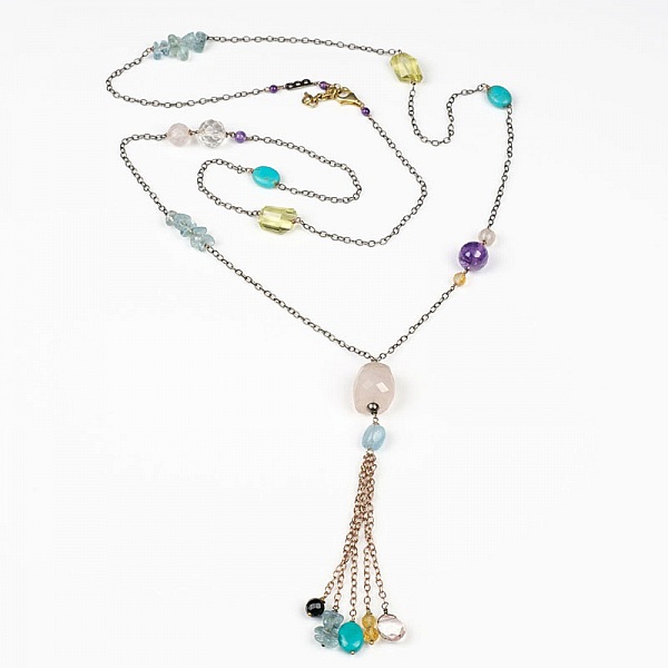 Sautoir Pi&egrave;ce Unique Boh&egrave;me Pastel n&deg;2