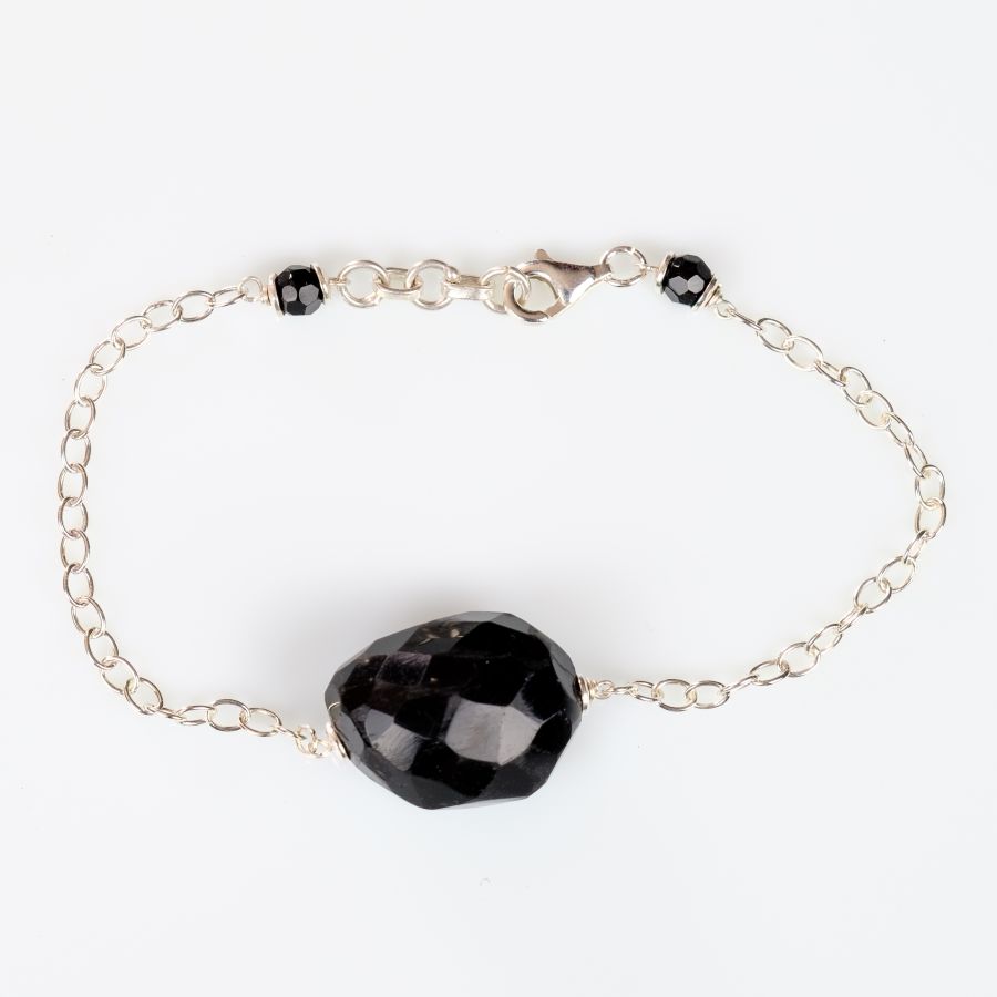 Bracelet "Ma Pr&eacute;cieuse en Onyx Noir" Argent 925