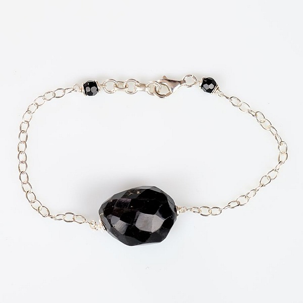 Bracelet "Ma Pr&eacute;cieuse en Onyx Noir" Argent 925