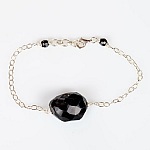 Bracelet "Ma Pr&eacute;cieuse en Onyx Noir" Argent 925