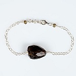 Bracelet "Ma Pr&eacute;cieuse en Quartz Fum&eacute;" Argent 925
