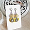 bouc d'oreille orignales de cr&eacute;ateur couleurs acidul&eacute;es vertt anis et goutte en argent vieilli
