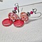 boucles d'oreille couleur chair de fraise belle couleur lumineuse et originale pour ces boucles de cr&eacute;ateur