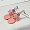 boucles d'oreille de createur couleur saumon ros&eacute; avec perle transparentes fait &agrave; la main