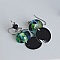 boucles d'oreilles de cr&eacute;ateur vert et noir pour oreilles perc&eacute;es faites &agrave; la main