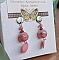 boucles d'oreilles pour oreilles perc&eacute;es rose guimauve