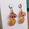 boucles d'oreilles pour oreilles perc&eacute;es jaune et marron couleurs tendance d'automne  