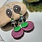 boucles d'oreilles pour oreilles perc&eacute;esvertes et violet couleurs originales et maruage parfait sur des perles en verre