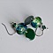 boucles d'oreilles vert fonc&eacute; pour oreilles perc&eacute;es avec pendentif en verre fil&eacute; faite &agrave; la main