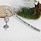 marque page argent&eacute; avec signet uni et pendentif symbole arbre de vie et une perle gris blanc