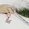 marque page argent&eacute; pendentif papillon et perle tr&egrave;s originale en forme de lentille avec dessin de fleurs