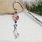 marque pages argent&eacute; pendentif chat allure chic et tr&egrave; belle perle fleur orange faite &agrave; la main