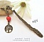 marque pages pendentif arbre de vie couleur bronze  &agrave; parsonnaliser avec perle rouge artisanale 