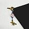 marque pages pendentif libelluele couleur bronze avec sublime perle avec rose rose faite &agrave; la mainrtisanale 