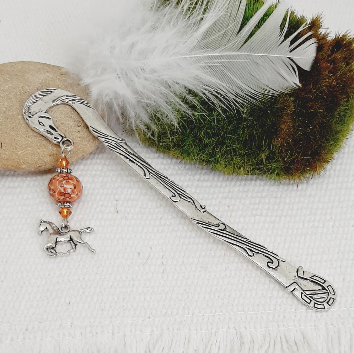 marque pages pendentif passion cheval et &eacute;quitation