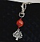 porte cl&eacute; argent&eacute; symbole arbre de vie et perle faite main rouge vif et or