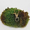 porte cl&eacute; pedentif porte photo personnalisable et perle en p&acirc;te polym&egrave;re marron et fleur blancheaet 