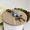 porte cl&eacute; pendentif rose style r&eacute;tro bronze et magnifique perle artisanale de forme originale