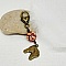 porte cl&eacute;s pendentif tete de cheval couleur bronze et perle orange et marron faite &agrave; la main