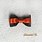 Barrettes cheveux c&eacute;r&eacute;monie dentelle noire et satin orange