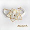 Bracelet adaptable en bandeau cheveux dentelle guipure et sa fleur soie blanche peinte