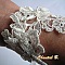 Bracelet dentelle mari&eacute;e ivoire et strass manchette 