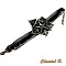 Bracelet noir ruban sequins et sa fleur soie noire et argent peinte main