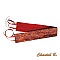 Ceinture large soie sauvage motifs arabesques orange fond brun fauve &agrave; nouer