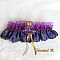 Jarreti&egrave;re maiage satin de soie violet et organza
