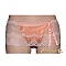Nuisette lingerie caraco + string en satin de soie saumon et dentelle