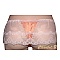 Nuisette lingerie caraco + string en satin de soie saumon et dentelle