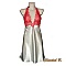 Nuisette Saint Valentin satin ivoire Fleurs soie Rouge et Or Olympe