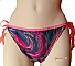String en soie violet marine et fushia peint main