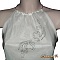 Top chemisier blanc avec ceinture dentelle noire peint &agrave; la main