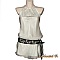 Top chemisier blanc avec ceinture dentelle noire peint &agrave; la main
