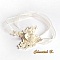 bijou de cheveux mari&eacute;e ivoire dentelle Calais fleur de soie strass