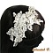 bandeau cheveux dentelle Calais ivoire accessoire mariage headband  fleur de soie strass