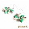 boucles d'oreilles originales perles de verre blanches vertes et grises