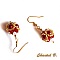 Boucles d'oreilles boule pendante swarovski bordeaux opale et or